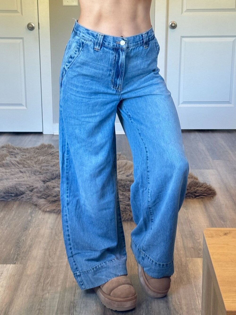 Habitual Baggy Wide Leg Jeans Womens 6 High Rise Light Wash Preppy Casual